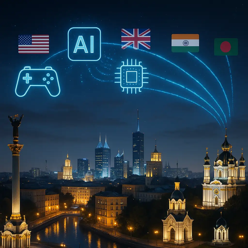 Геймер за комп’ютером із підказками штучного інтелекту на екрані, платформа Lobby9